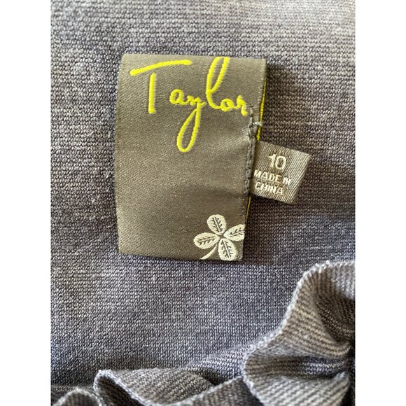 Taylor Gray Cap Sleeve Dress With Floral Ruffle Neckline Women's Size 10 - Picture 8 of 10